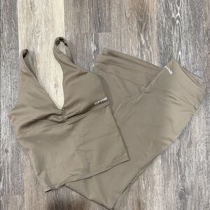 DFYNE X HANNA PEARSON Tan Activewear Set